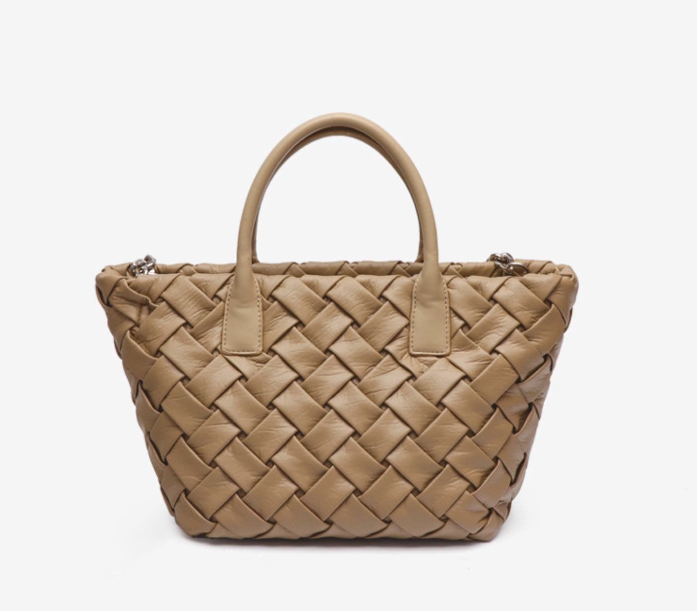 quilted woven tote with chain strap – DAKOTA
