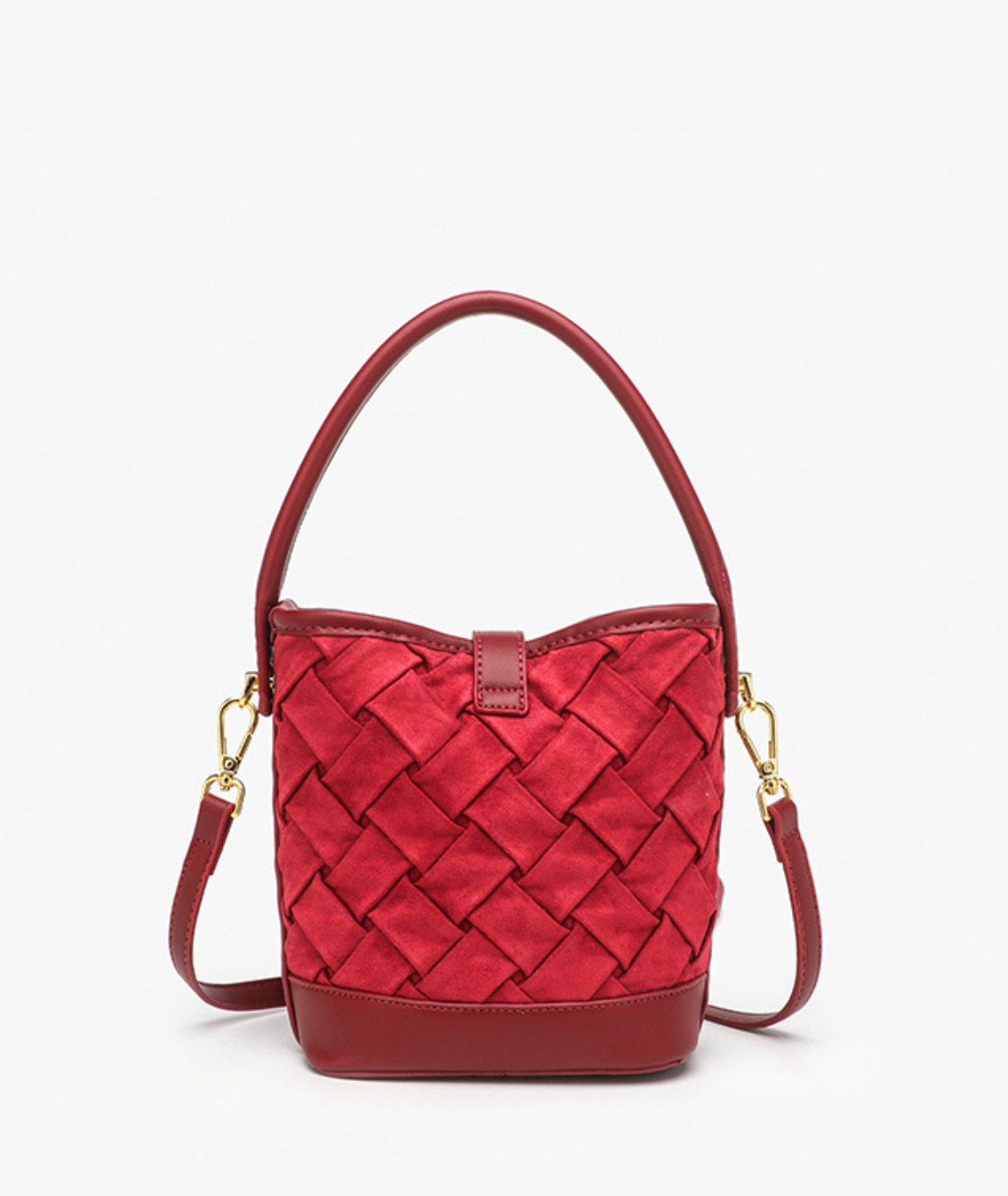 woven bucket bag with gold clasp – RUBINA