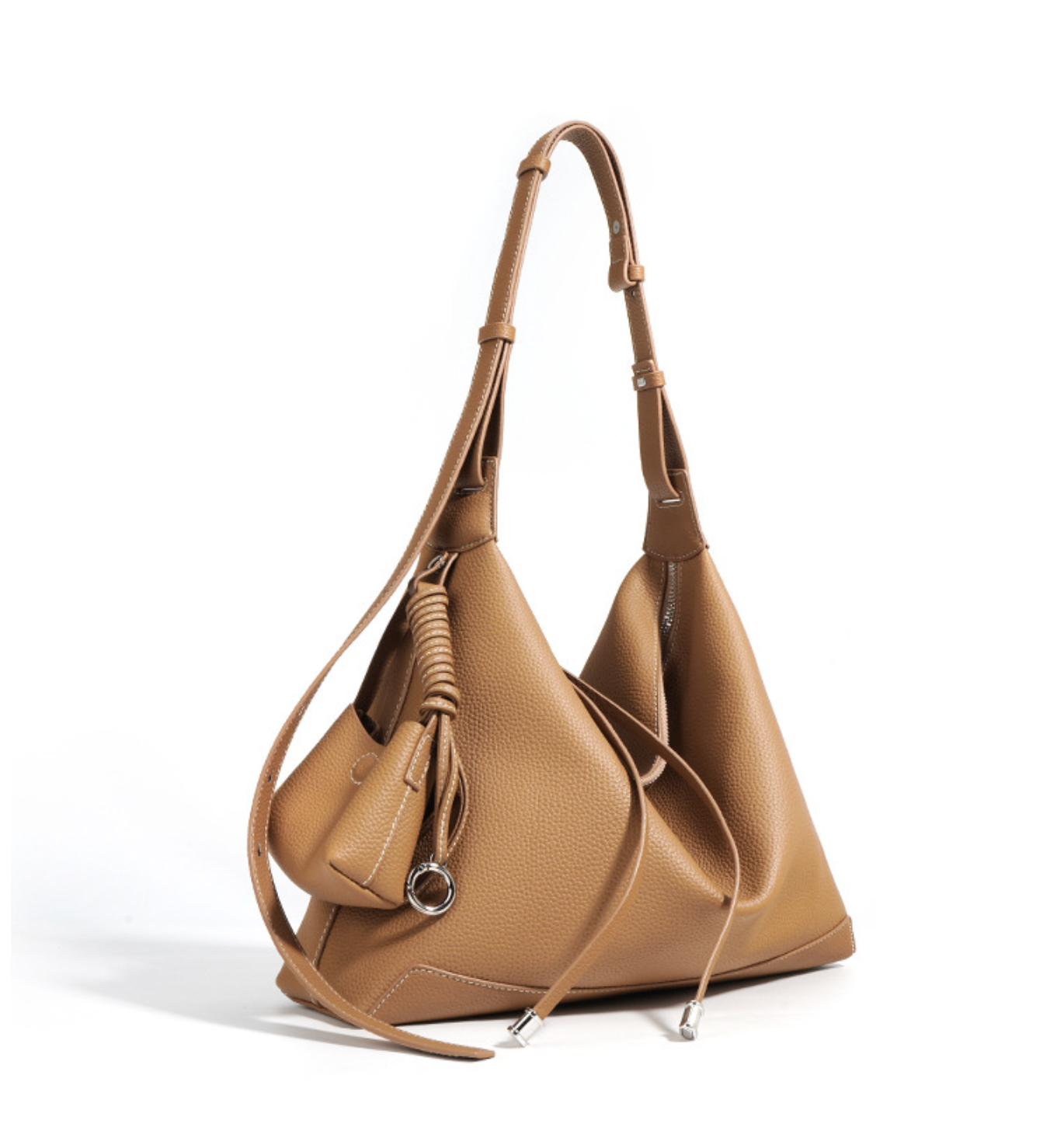 slouchy hobo shoulder bag with tassel charm – LYRA