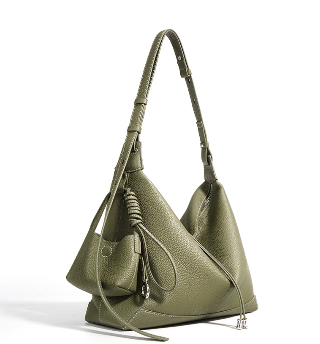 slouchy hobo shoulder bag with tassel charm – LYRA