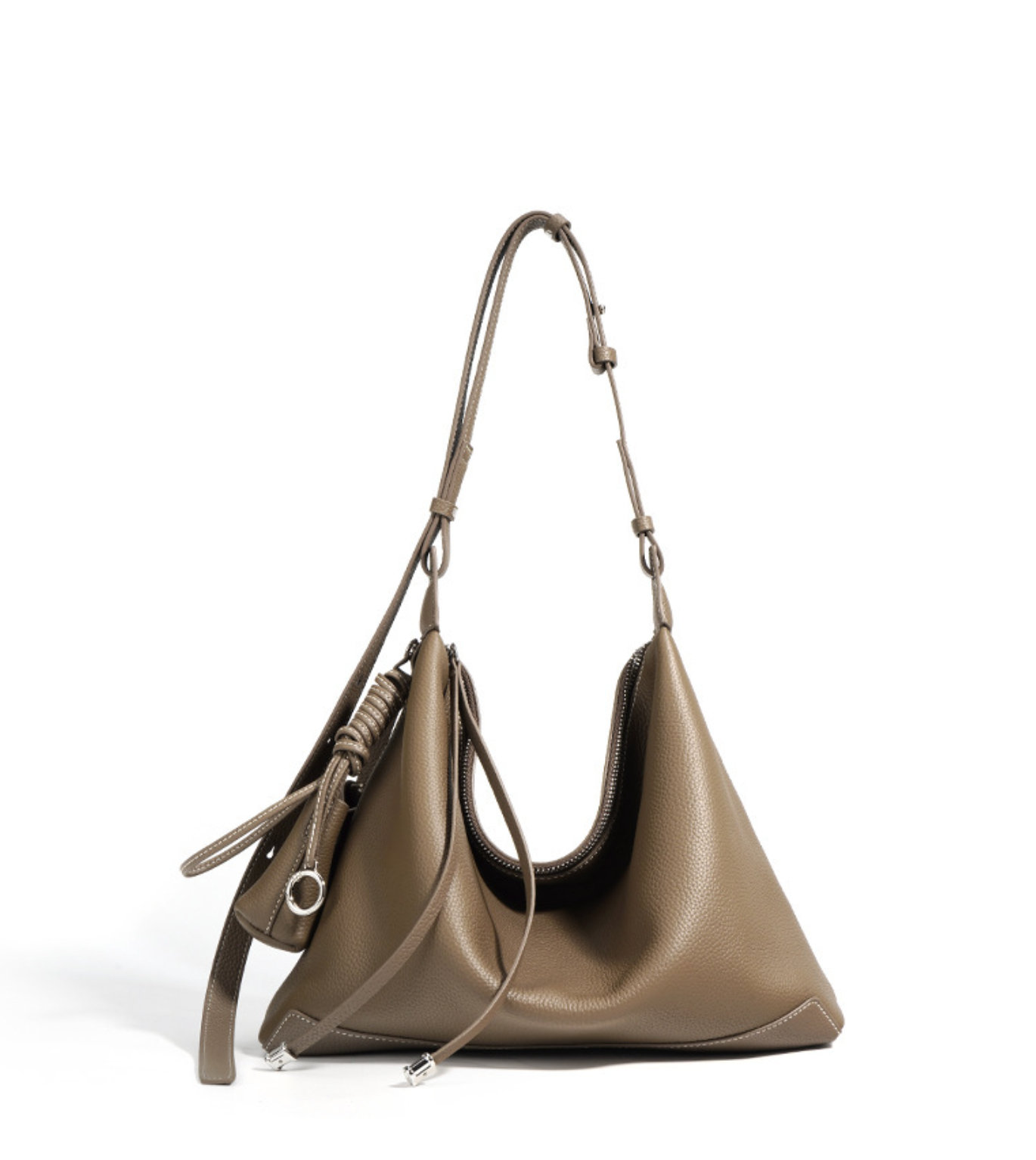 slouchy hobo shoulder bag with tassel charm – LYRA