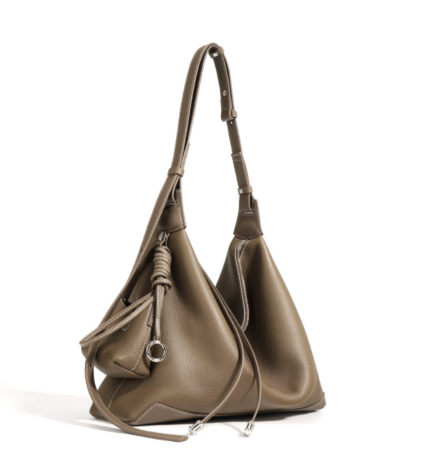 slouchy hobo shoulder bag with tassel charm – LYRA