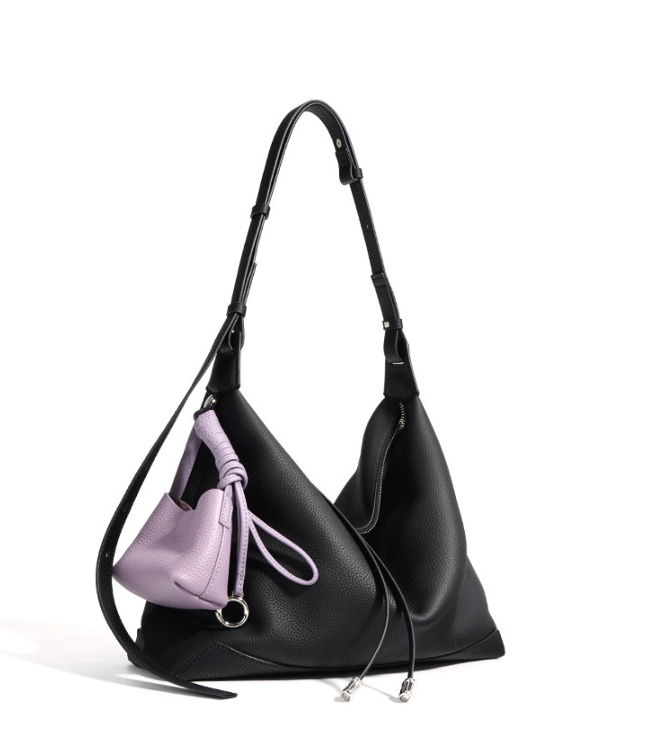 slouchy hobo shoulder bag with tassel charm – LYRA