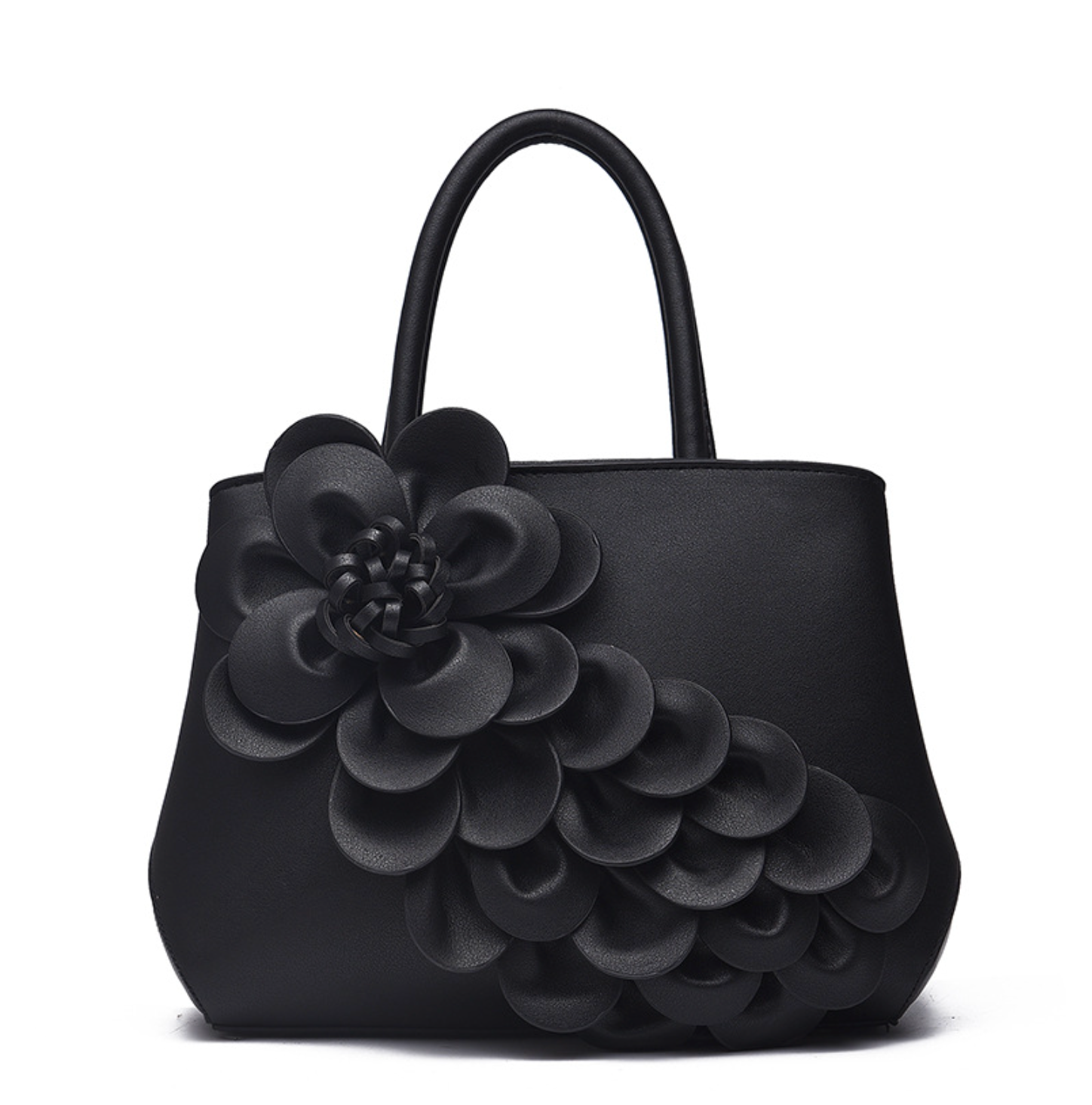 top-handle bag with 3D floral appliqué – AMARA