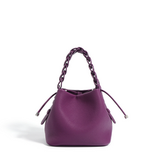 drawstring mini bucket bag with braided top handle – SIENNA