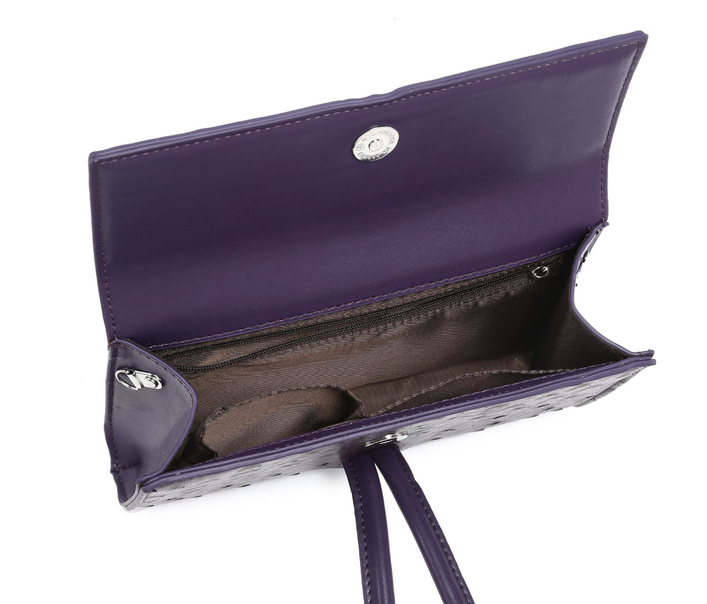 ostrich-textured crossbody clutch with loop handle – EVERLY