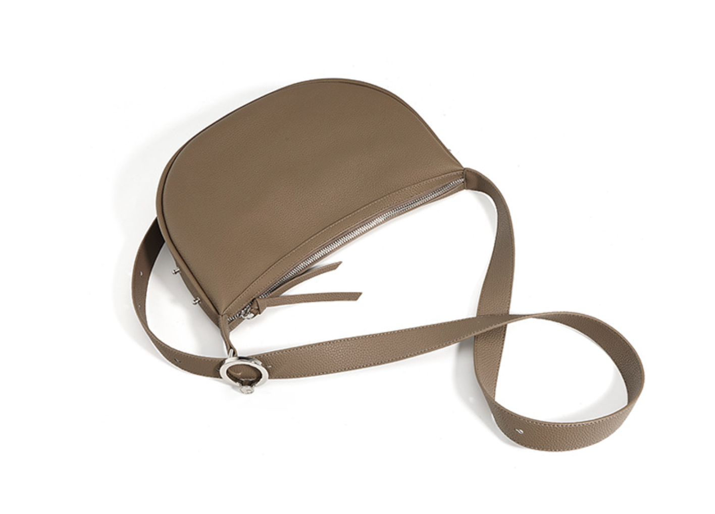 crescent shoulder bag in pebbled leather – IRIS