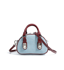 denim dome bag with leather trim – STELLA