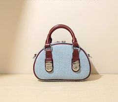 denim dome bag with leather trim – STELLA