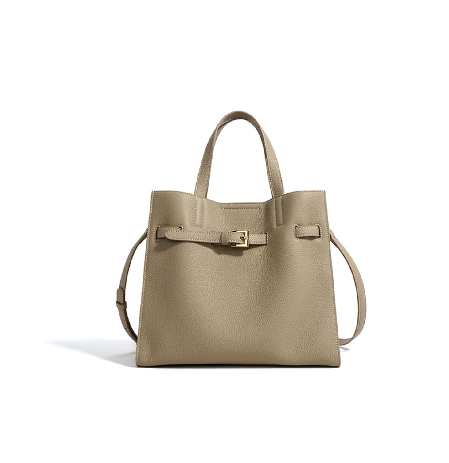 structured tote bag with buckle strap detail – SAVANNA