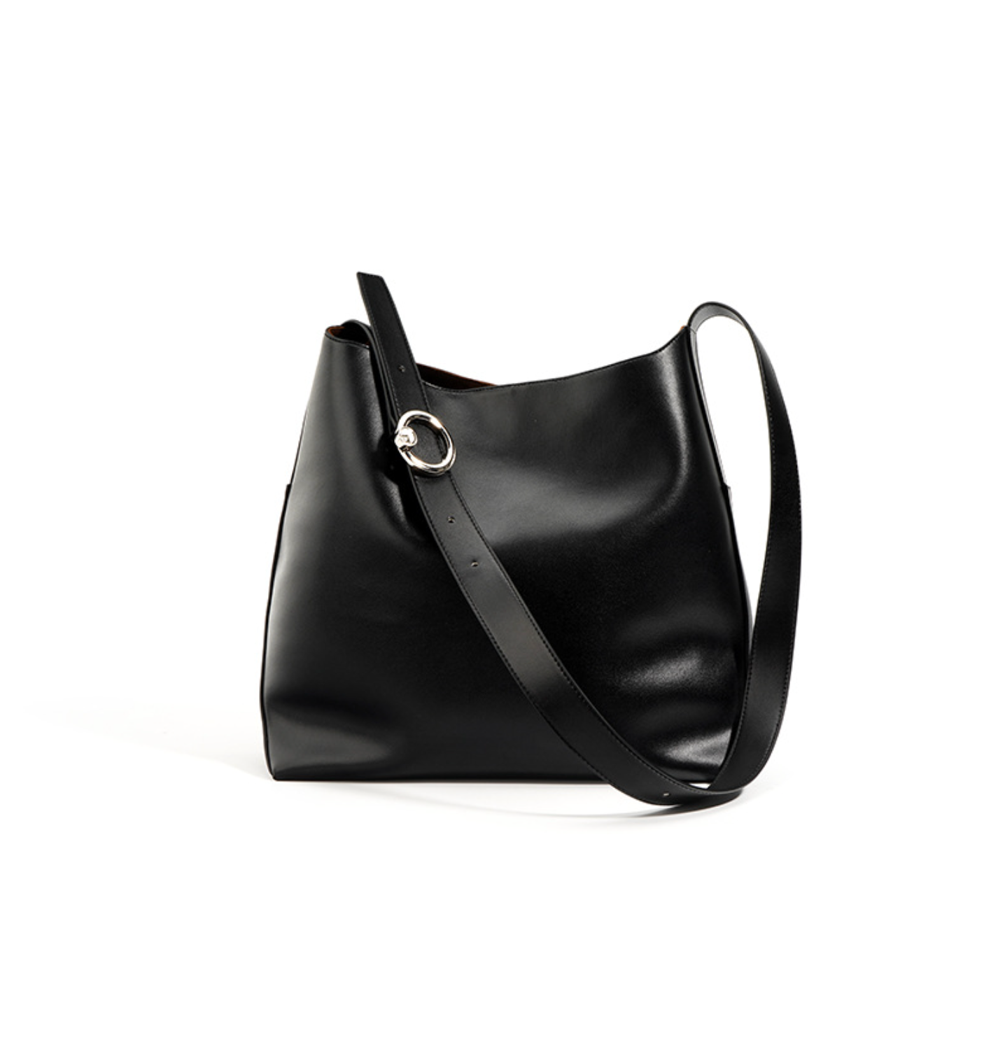 structured leather tote with wide strap – VERA