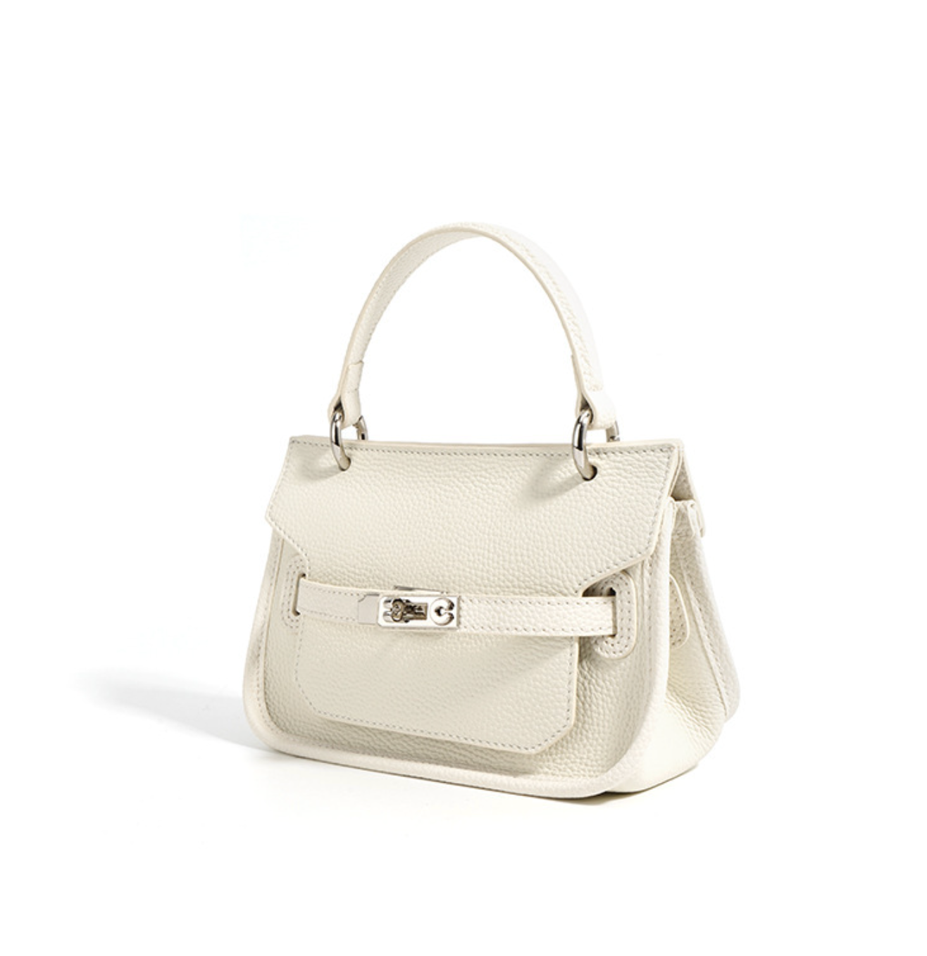 structured mini top-handle bag with belt lock – NOOQL