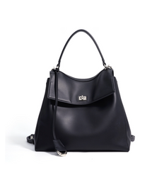 flap-top shoulder bag with polished clasp – RAYA