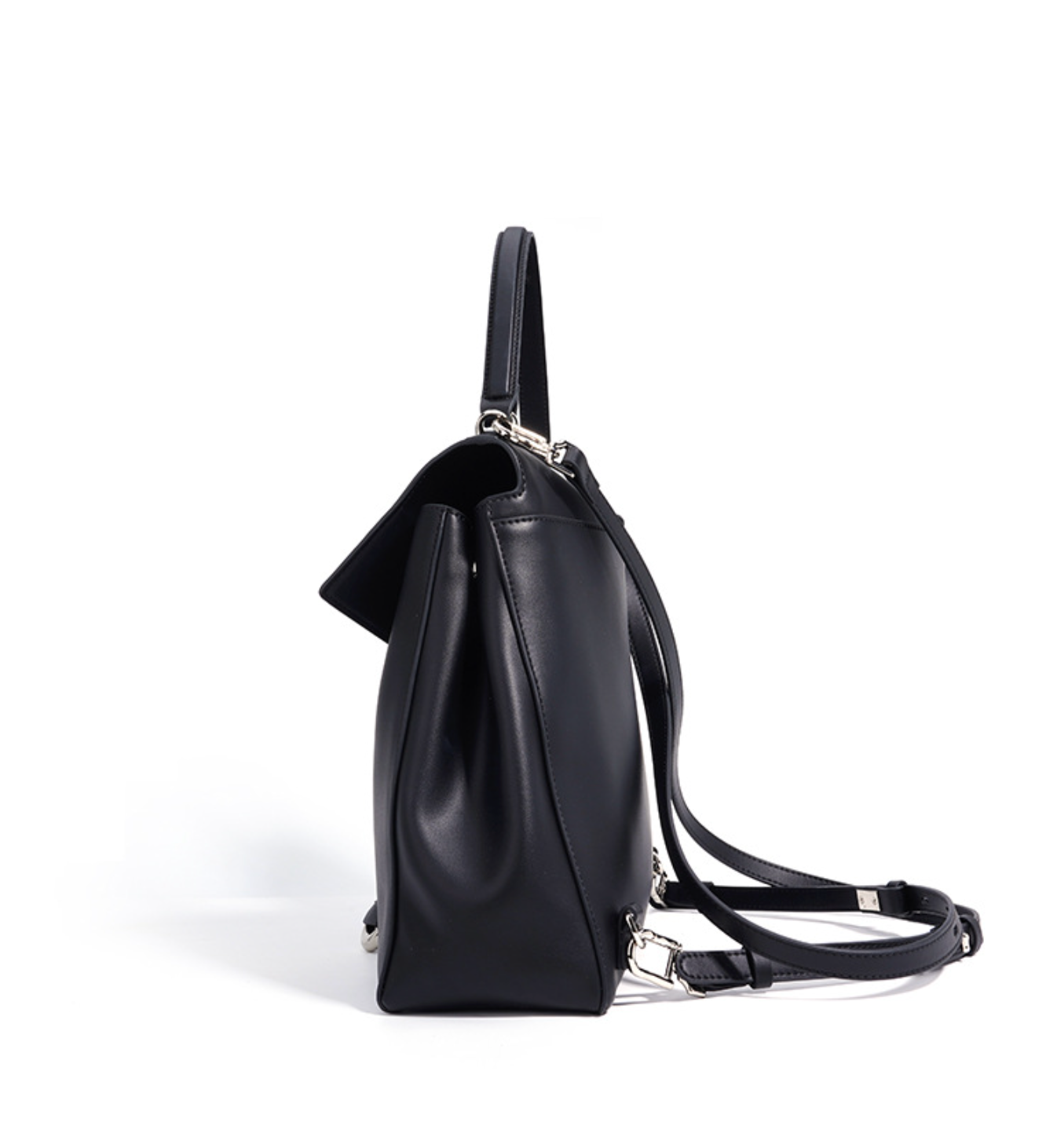 flap-top shoulder bag with polished clasp – RAYA
