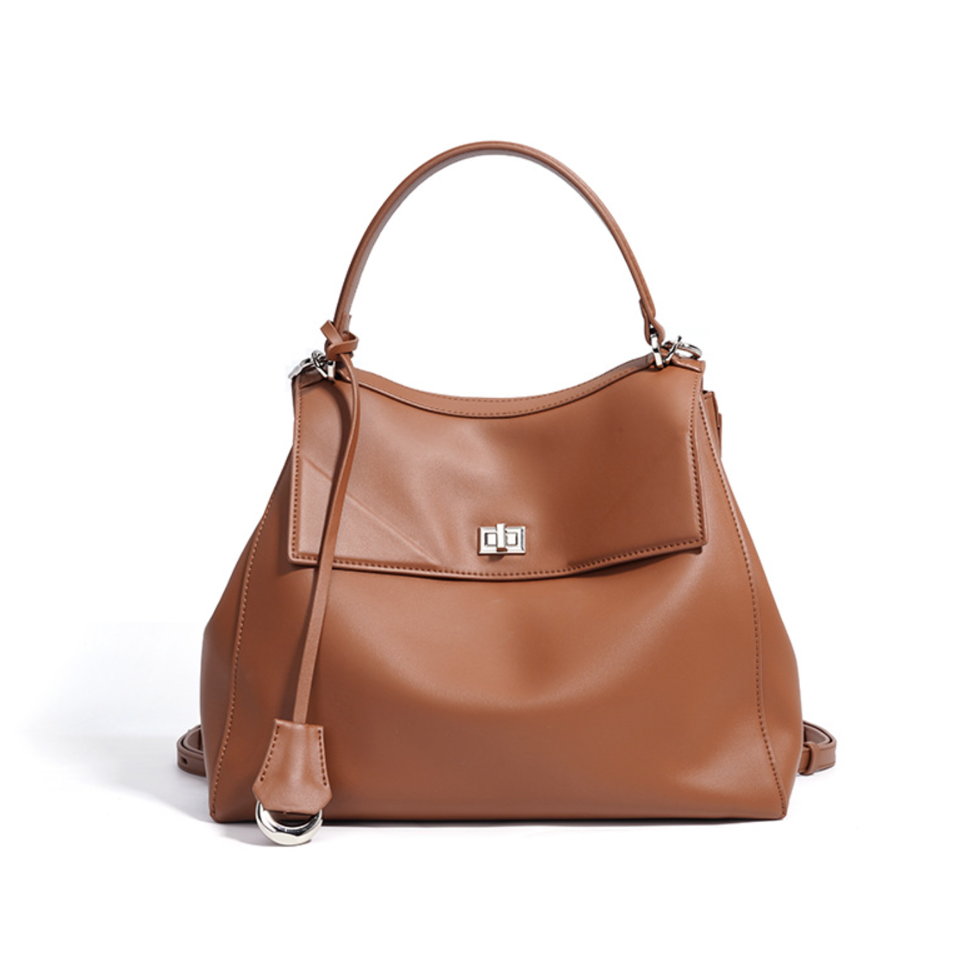 flap-top shoulder bag with polished clasp – RAYA
