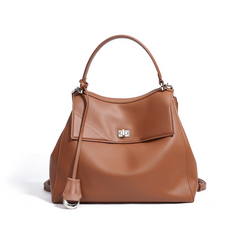 flap-top shoulder bag with polished clasp – RAYA