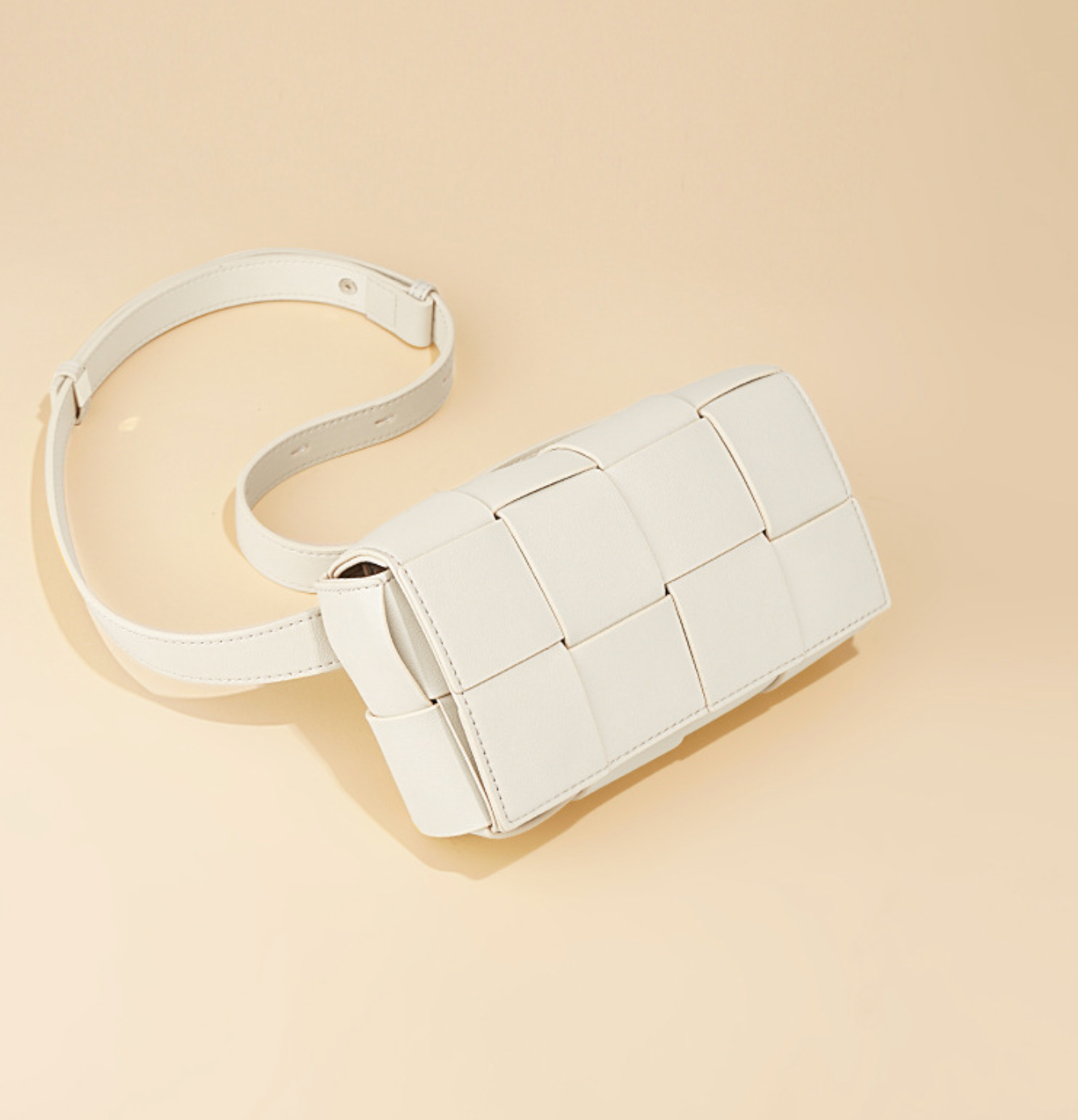 woven leather belt bag in lime – LEXI