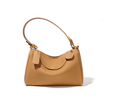 boxy leather handbag with top handle – CAMELIA