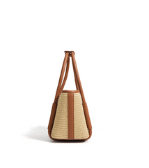 woven mini tote with leather trim – TERRA