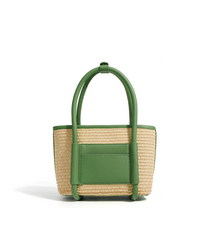 woven mini tote with leather trim – TERRA