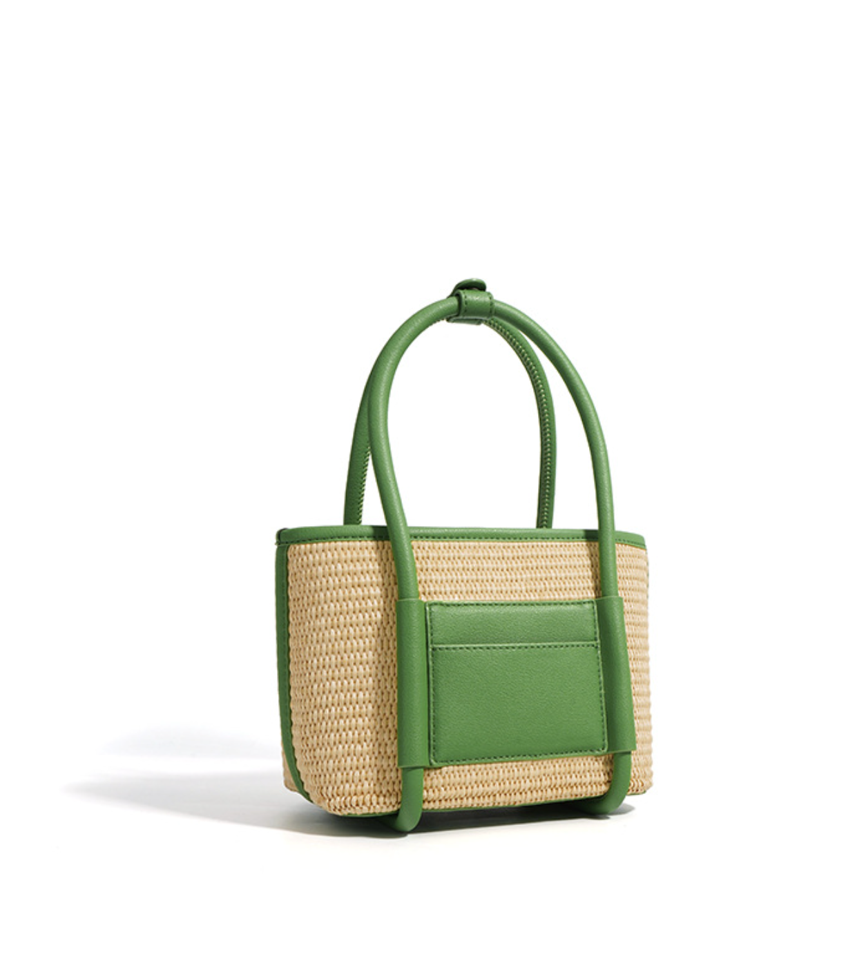woven mini tote with leather trim – TERRA