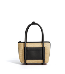 woven mini tote with leather trim – TERRA