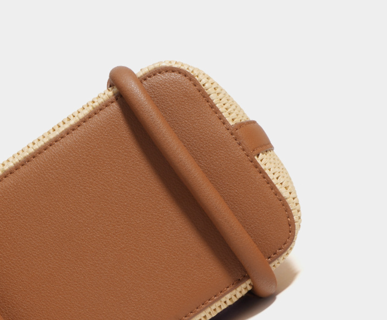 woven mini tote with leather trim – TERRA