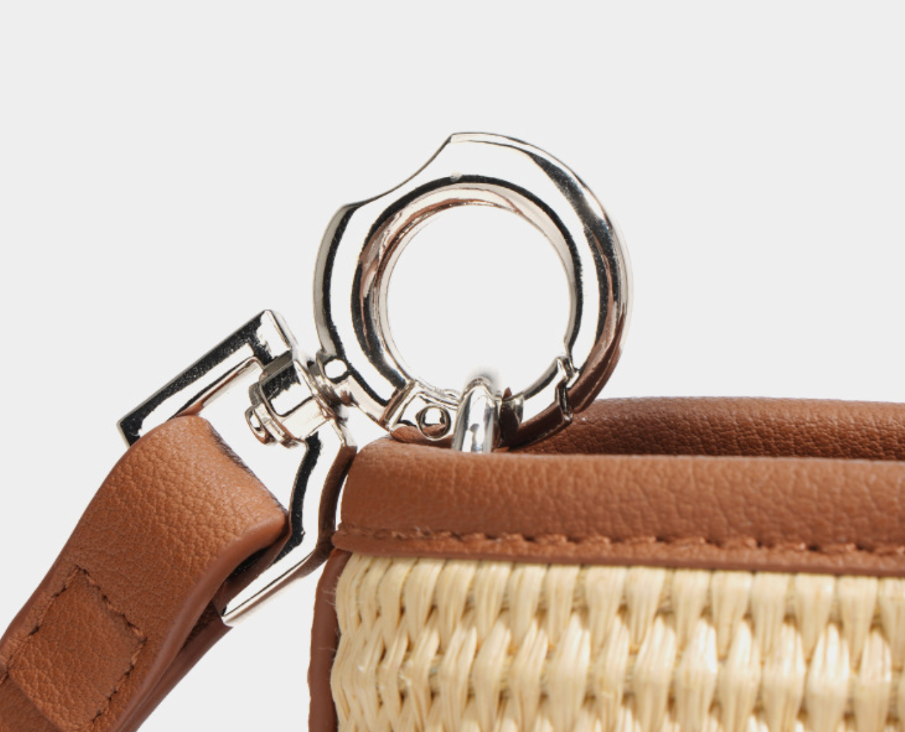 woven mini tote with leather trim – TERRA