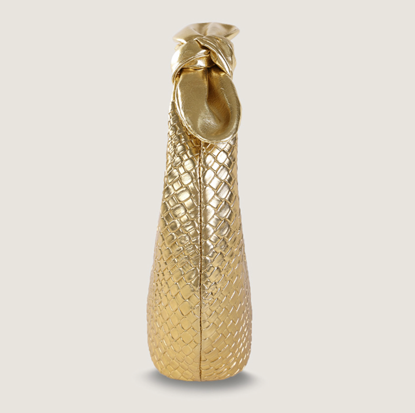 metallic woven mini bag with knotted handle – AURAN