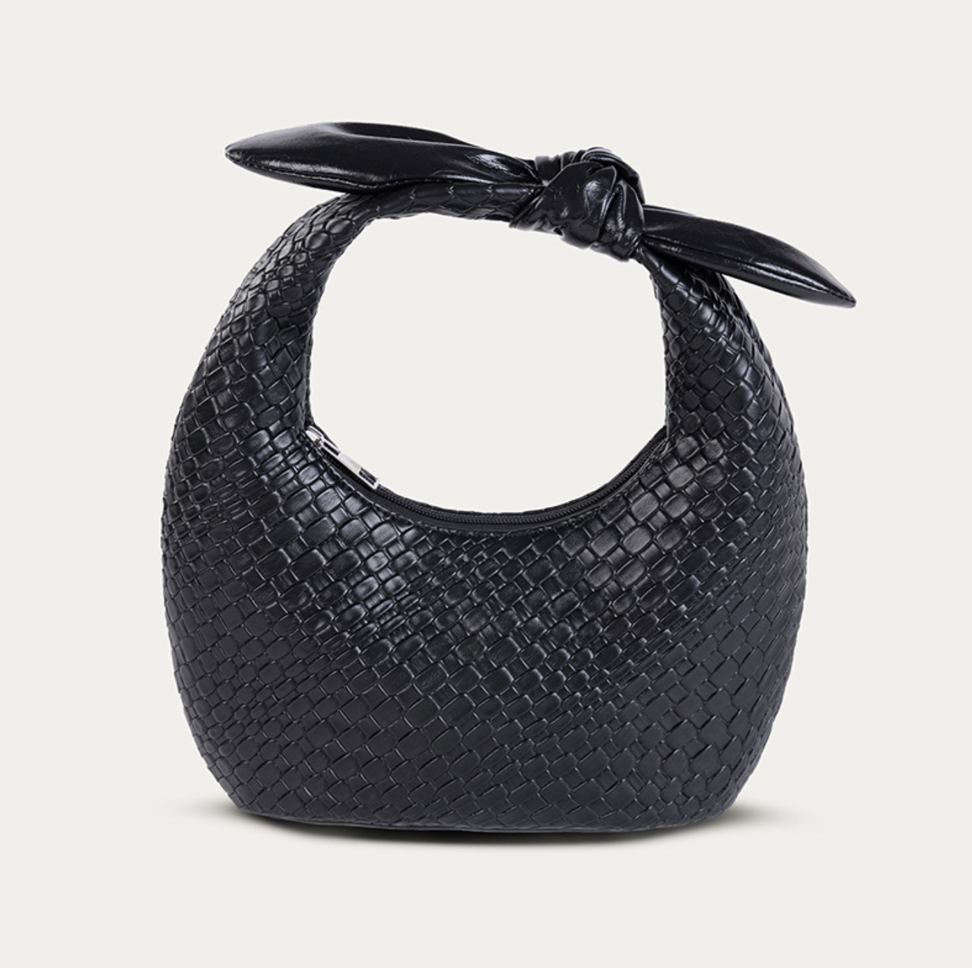 metallic woven mini bag with knotted handle – AURAN