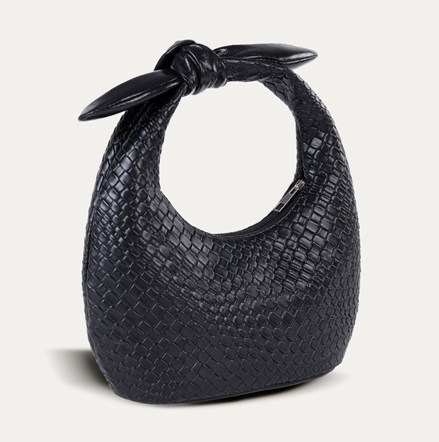 metallic woven mini bag with knotted handle – AURAN