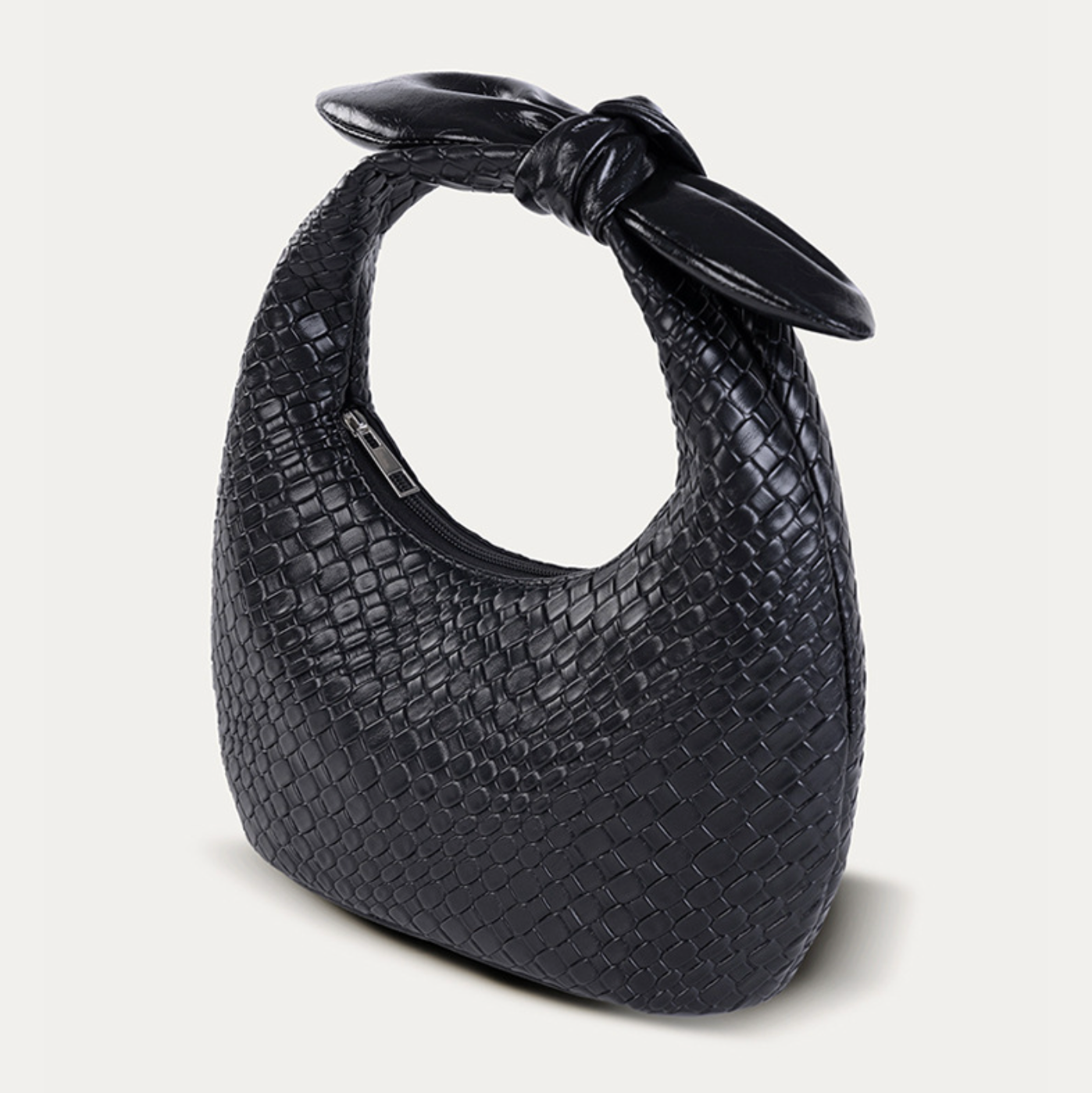metallic woven mini bag with knotted handle – AURAN