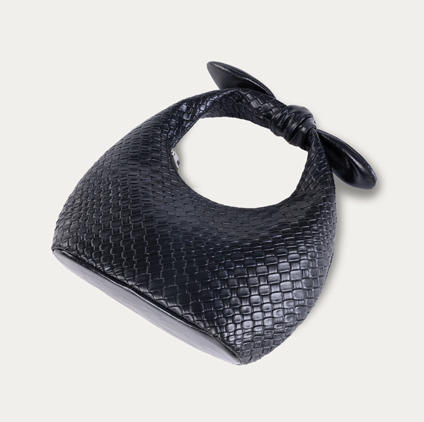 metallic woven mini bag with knotted handle – AURAN