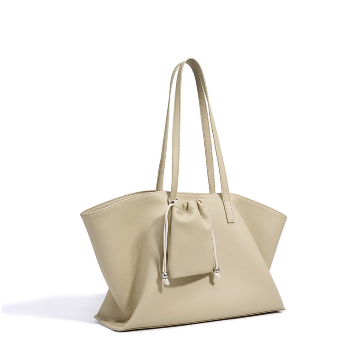 structured tote bag with mini drawstring pouch – OASIS