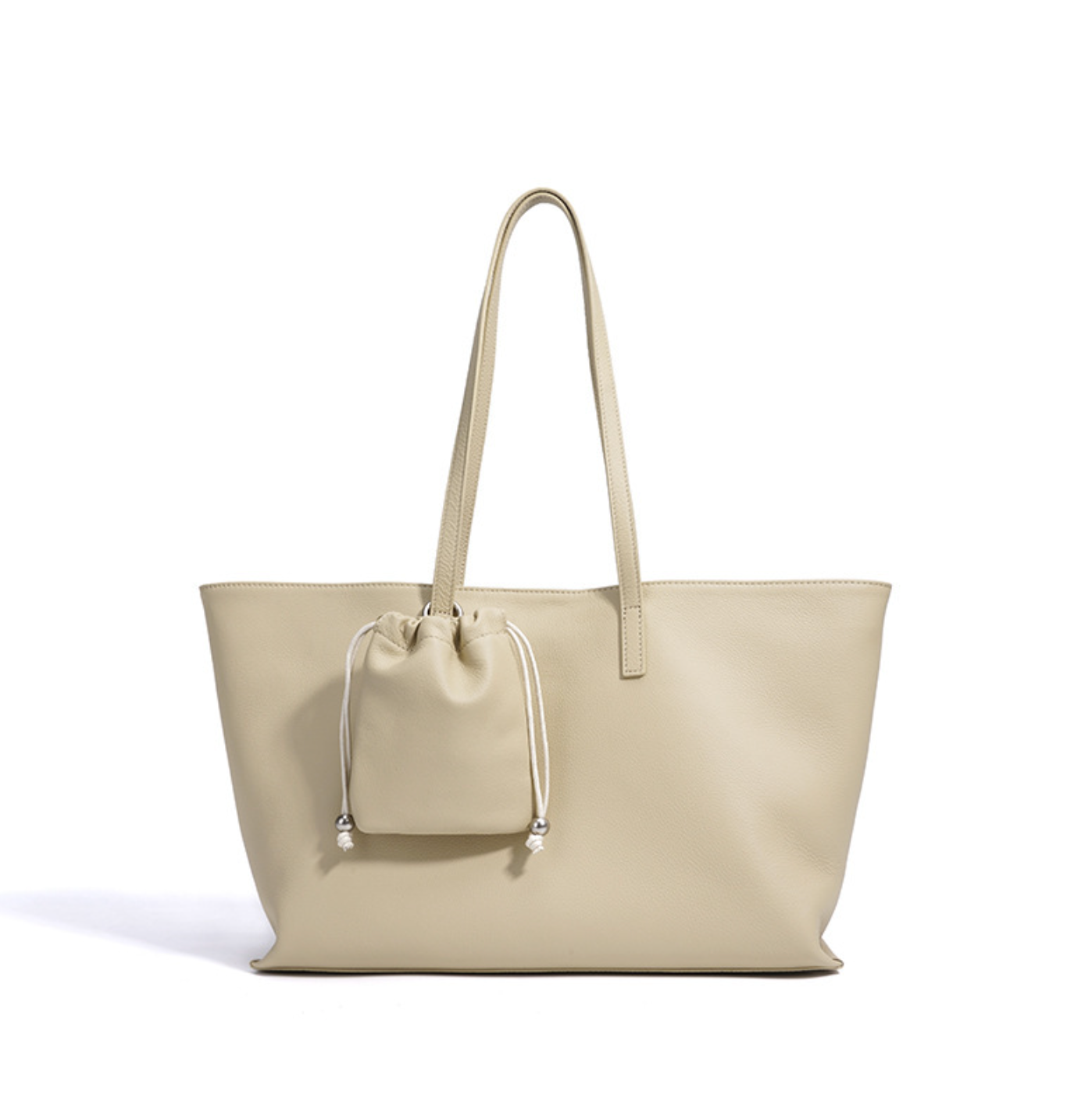 structured tote bag with mini drawstring pouch – OASIS