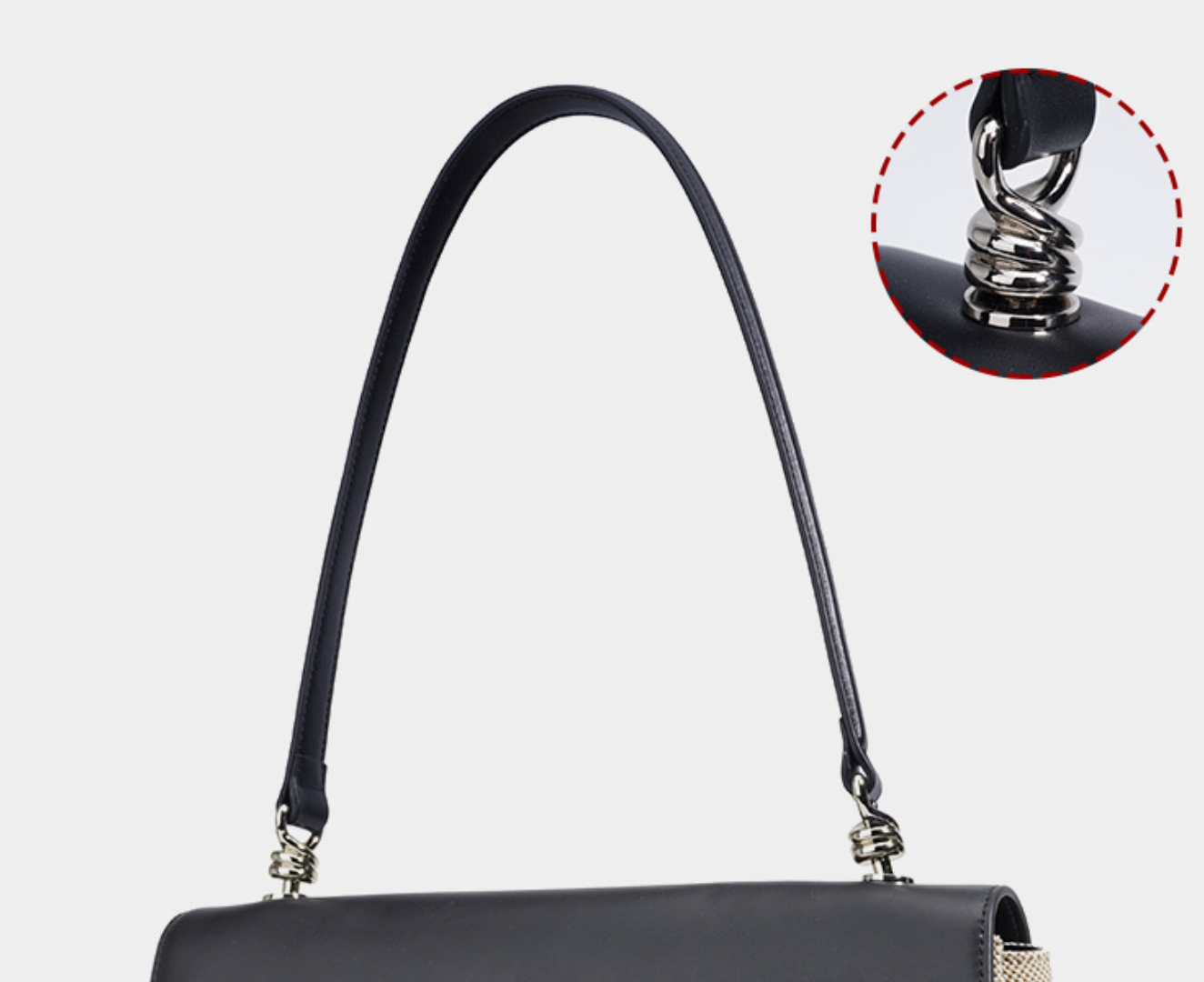 contrast flap structured handbag with knot detail – NEVAL