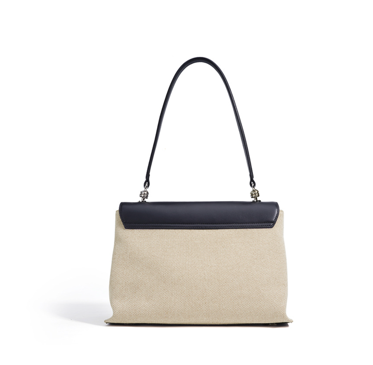 contrast flap structured handbag with knot detail – NEVAL