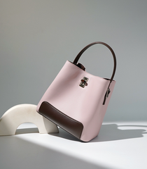 colorblock bucket bag with top handle – RUBY