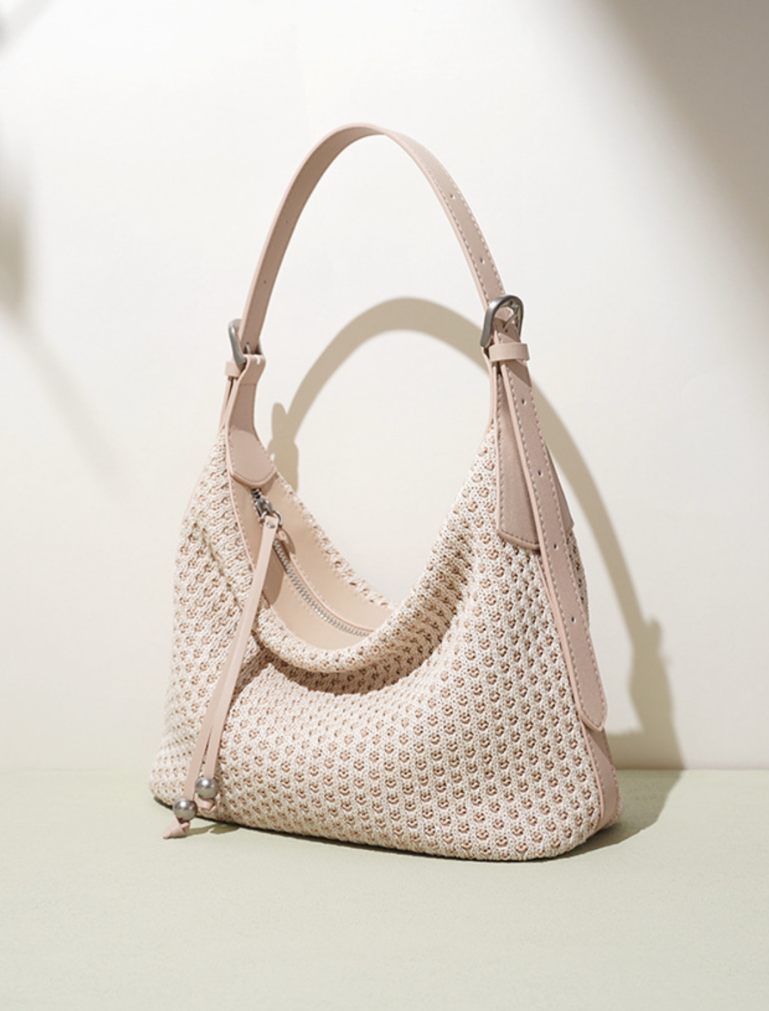woven shoulder bag with lemon trim – FAYE