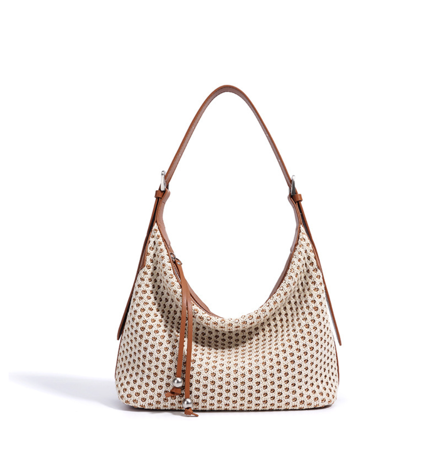 woven shoulder bag with lemon trim – FAYE