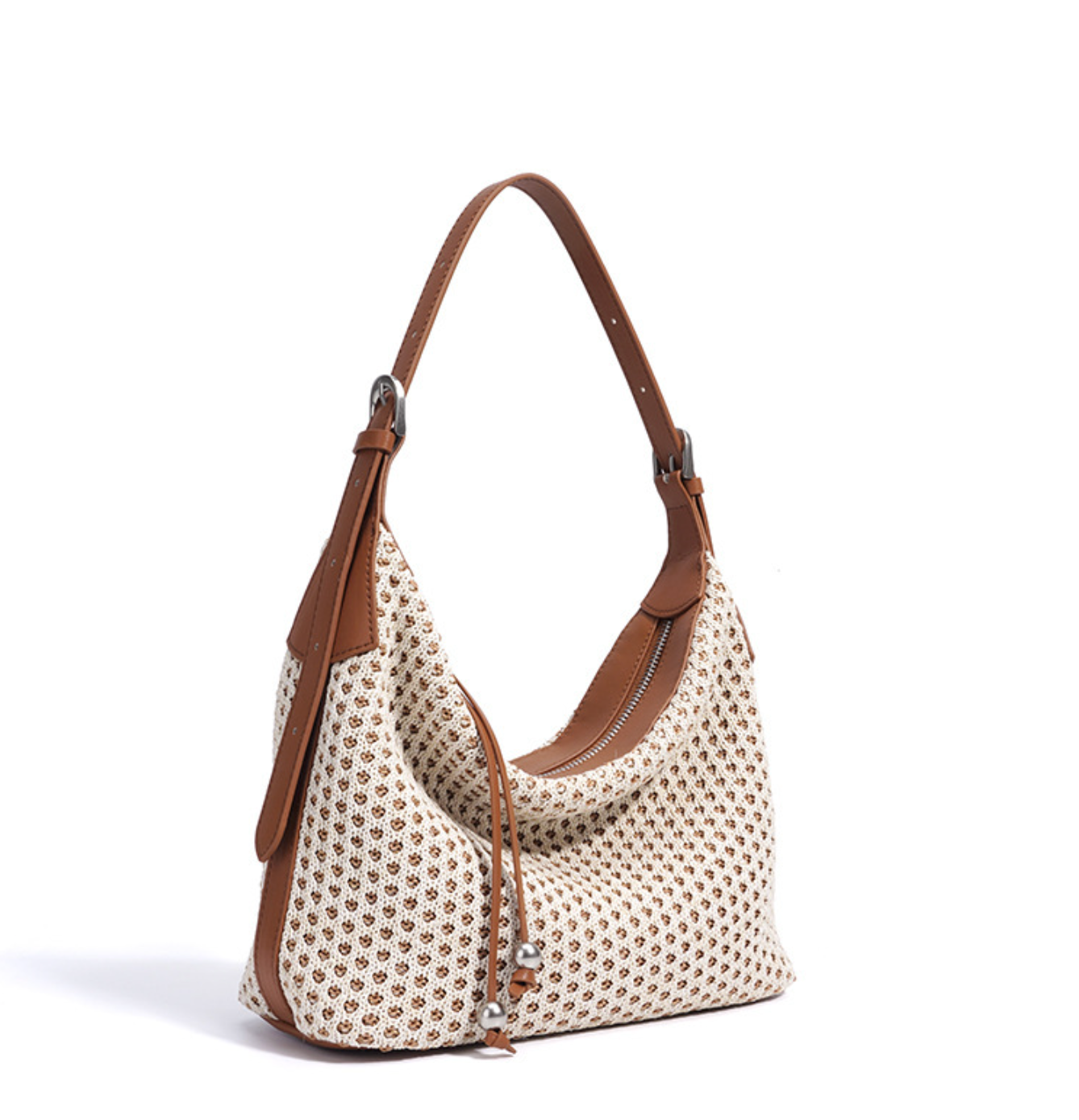 woven shoulder bag with lemon trim – FAYE