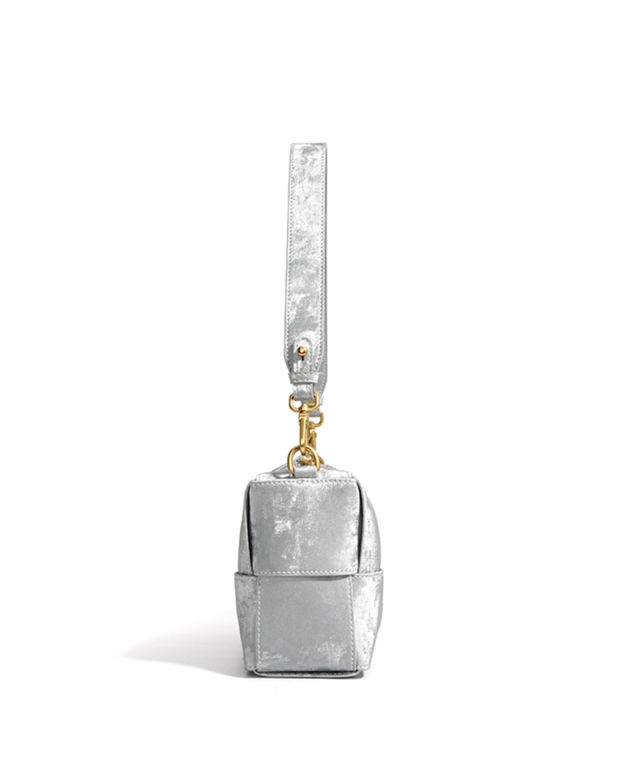 metallic patchwork shoulder bag with gold hardware – STELLA