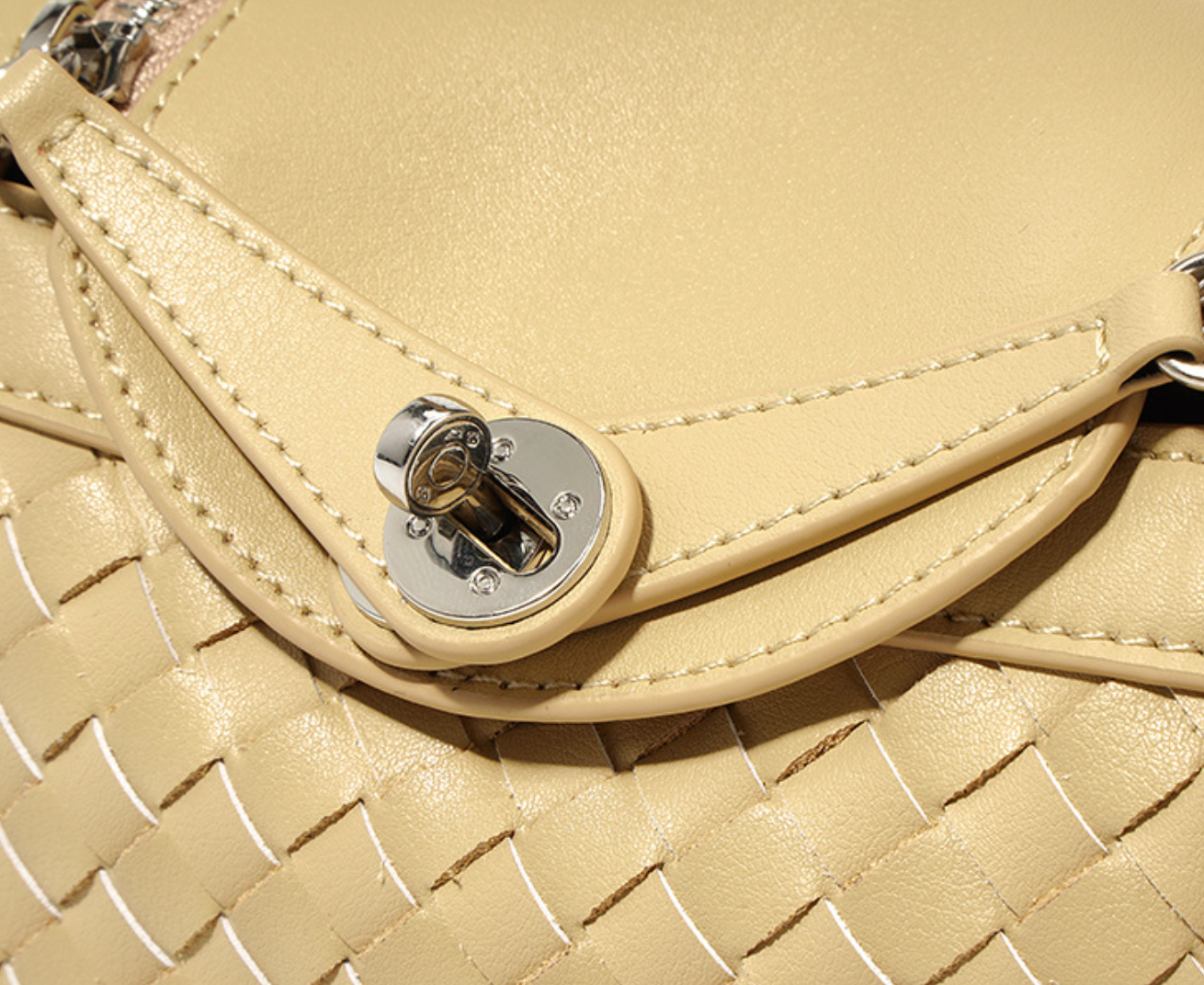 woven mini top-handle bag with flap buckle – IVX
