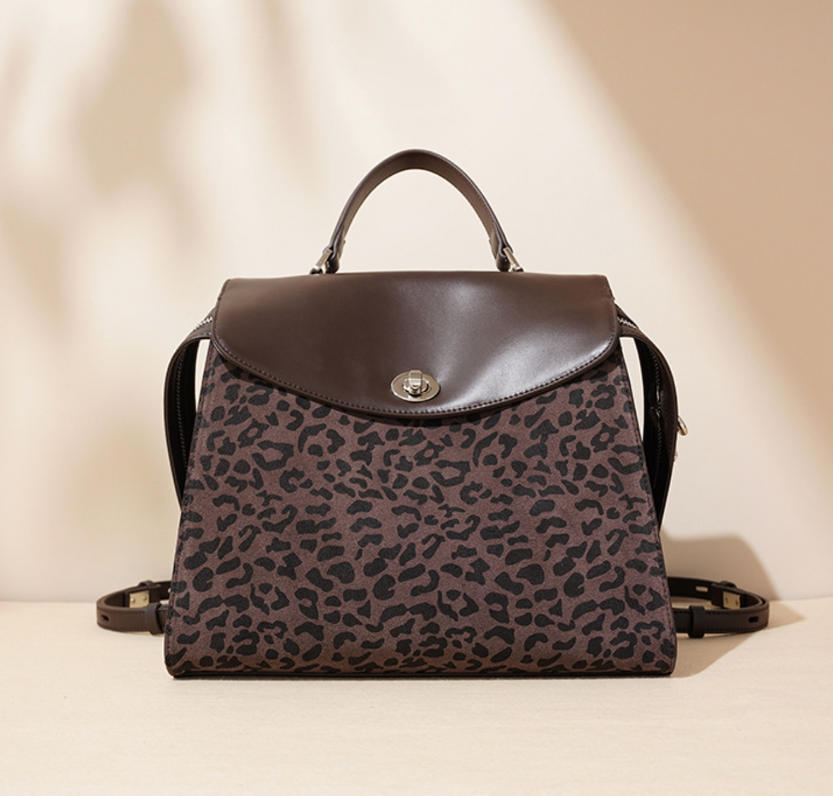 leopard-print structured backpack with flap – SAVAGE
