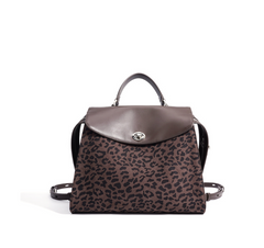 leopard-print structured backpack with flap – SAVAGE
