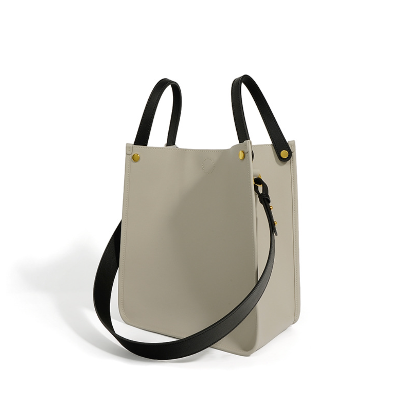 structured leather tote with contrast strap – EDEN