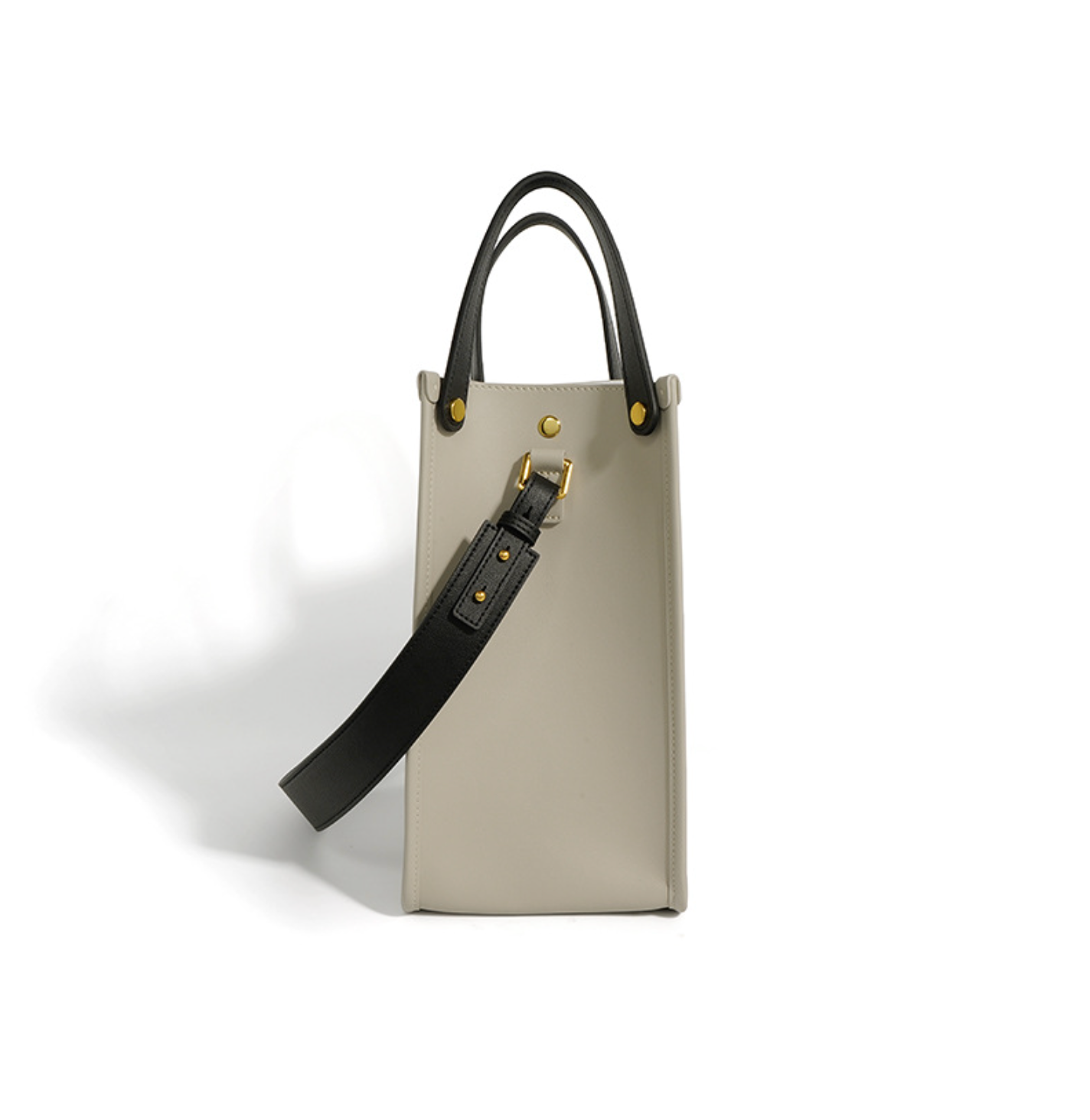structured leather tote with contrast strap – EDEN