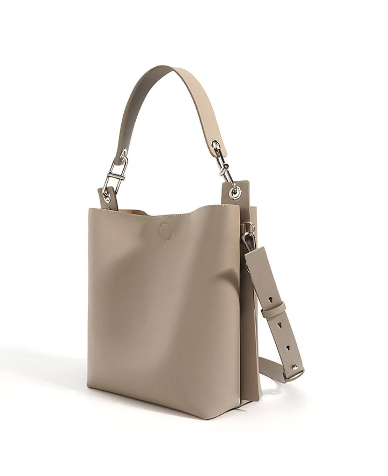 structured bucket bag with dual straps – MAUVE