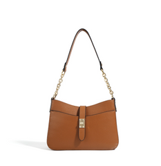 shoulder bag with gold chain strap – IVORY