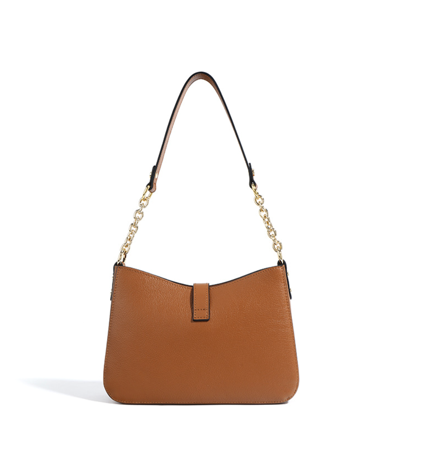 shoulder bag with gold chain strap – IVORY